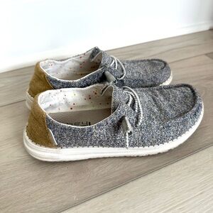 Hey Dude Wendy Mustard Mix Slip On Shoes Size 8